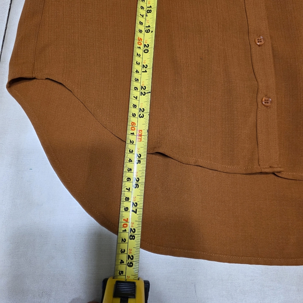 Basic Model Rust Brown Short Sleeve Button Down T… - image 5